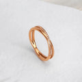 Stainless Steel Pave CZ Cross Ring Wedding Band for Women Girl Size 5-10
