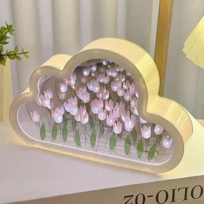 Tulip Cloud Handmade Night Light – Romantic Desktop Atmosphere Lamp