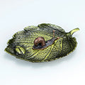 Leaf Snail Incense Burner | Antique Metal Incense Plate for Living Room