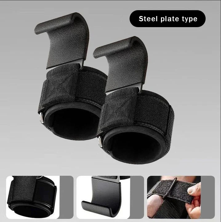 Weight Lifting Hook Grips with Wrist Wraps | Gym Fitness Hand Bar Straps