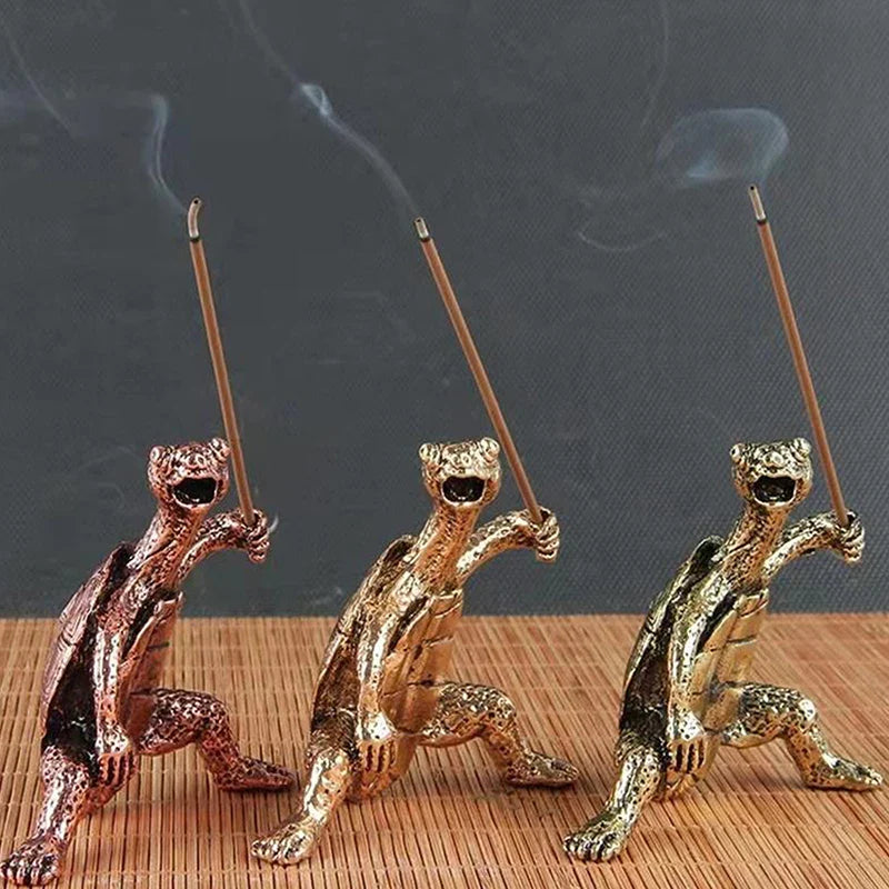Mini Metal Turtle Incense Holder | Cute Animal Sandalwood Stick Burner for Home Decor
