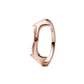 Rose Gold Clor Flower Heart Pink Ring New Hot Selling  Rings Suitable For  Matching DIY Birthday Gift 925 Silver