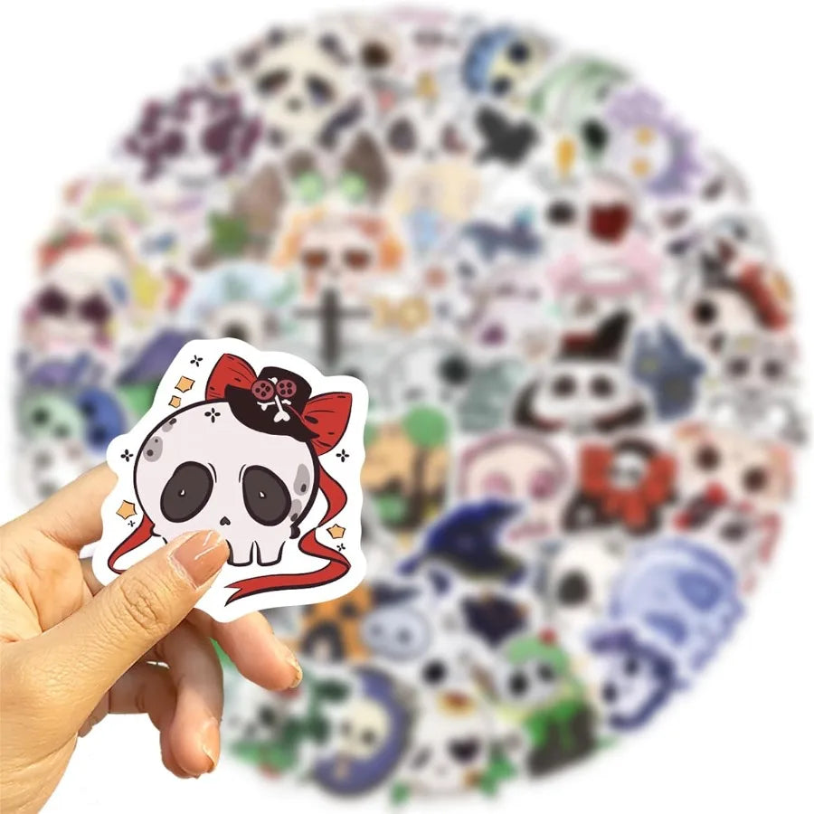 50Pcs Groovy Skull Stickers | Waterproof Vinyl Decals for Laptops, Water Bottles, Skateboards