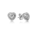 New S925 Silver Heart Stone Stud Earrings Suitable for Valentine's Day, Mother's Day, Anniversary Gift DIY Charm Jewelry