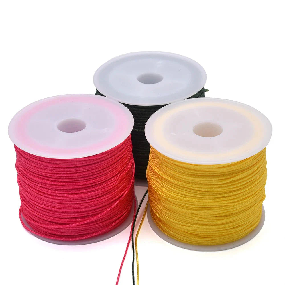 50 Yards 0.8mm Braided Nylon Cord – Durable Satin String for Jewelry Making, Beading, Macrame, Chinese Knot & DIY Crafts