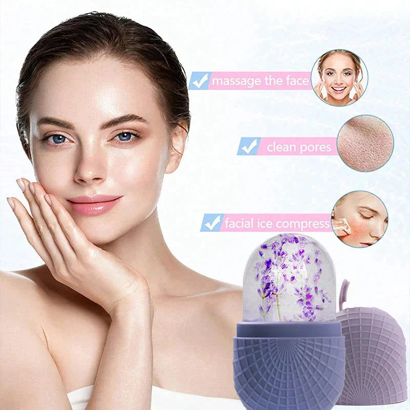 Ice Roller for Face – Silicone Cooling & Firming Skin Tool