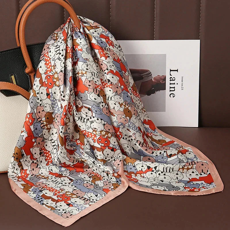 Luxury Satin Silk Square Scarf – Shawl, Hijab & Fashion Wrap 2023