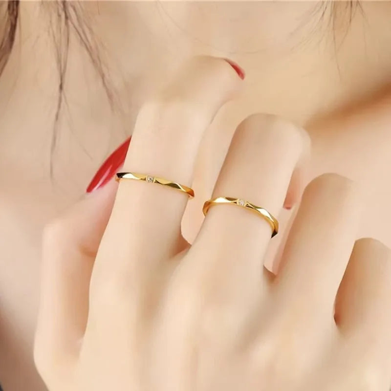 1mm Thin Stackable Ring Stainless Steel Single CZ V Faceted Knuckle Midi Ring for Women Girl Size 5-10