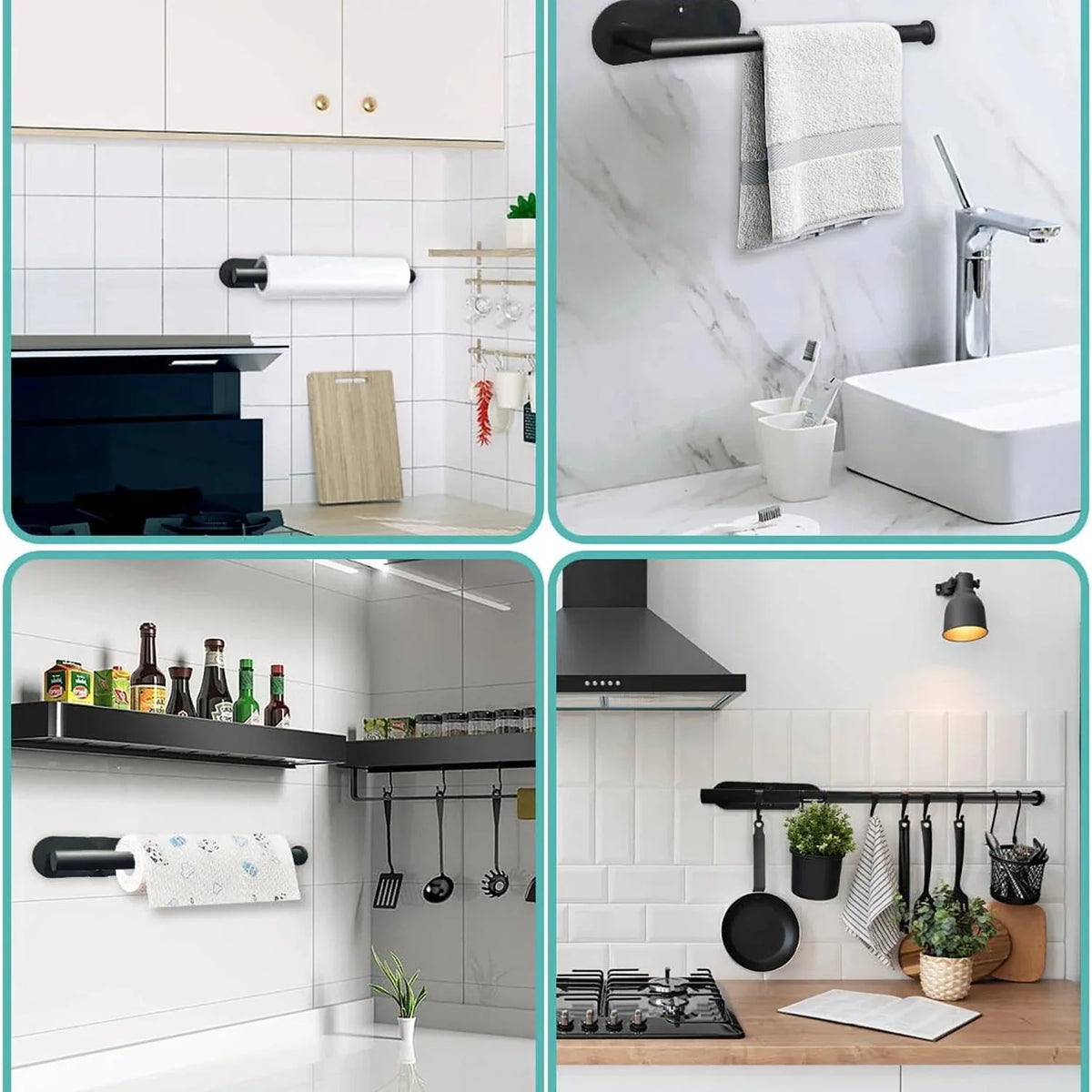 Adhesive Kitchen Paper Towel Holder – Tissue Hanger & Napkin Rack