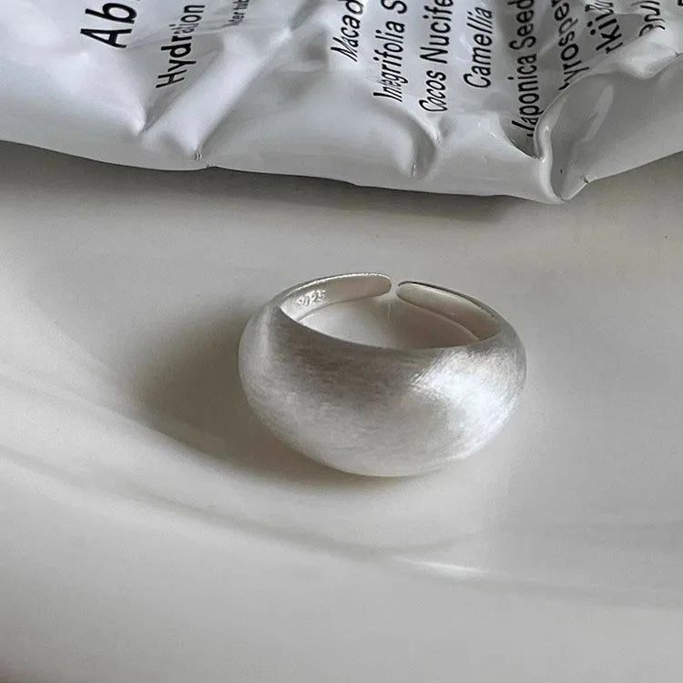 925 Sterling Silver Tellipse Geometry Sanding Simple Rings For Women Couple Engagement Luxury Jewelry Accessories Jewellery