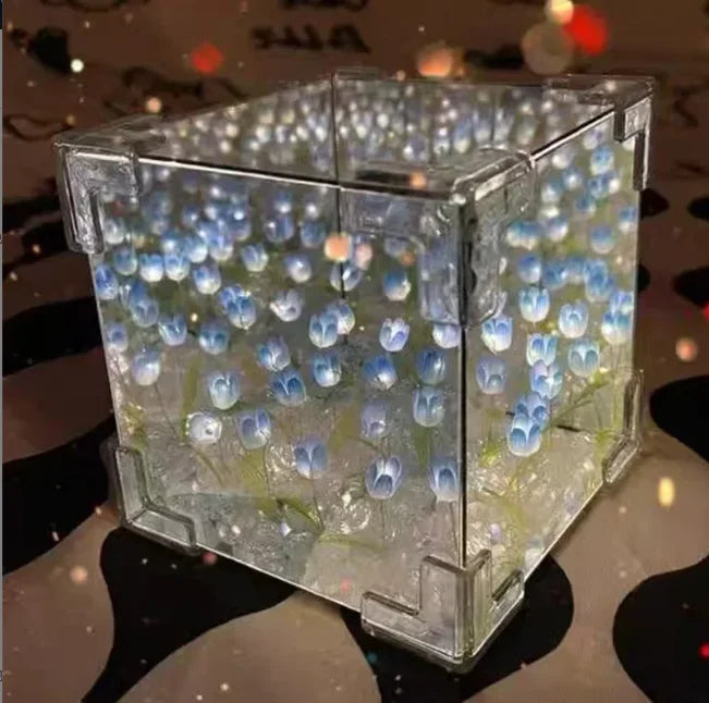 DIY Tulip Mirror Cube Lamp | Handmade Craft Night Light for Bedroom