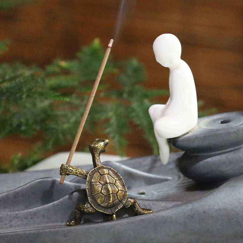 Mini Metal Turtle Incense Holder | Cute Animal Sandalwood Stick Burner for Home Decor
