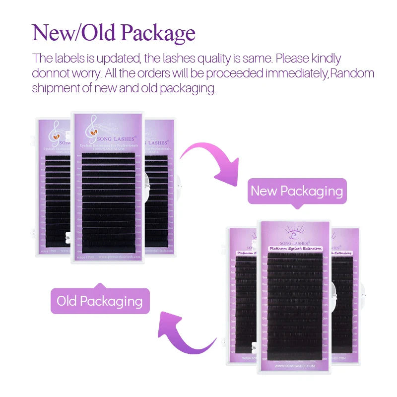 SONG LASHES Eyelash Extensions | Soft Natural Thin Tip Individual Lashes for Salon Use
