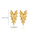 Gothic Heart Earring For Women Stainless Steel Golden Love Earring Wedding Couple Piercing Jewelry Valentine Day Gift сер