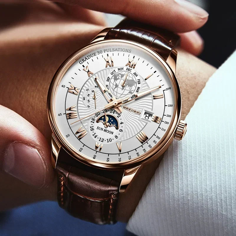 2026 Luxury Men's Sport Watch | Waterproof Luminous Leather Quartz Wristwatch