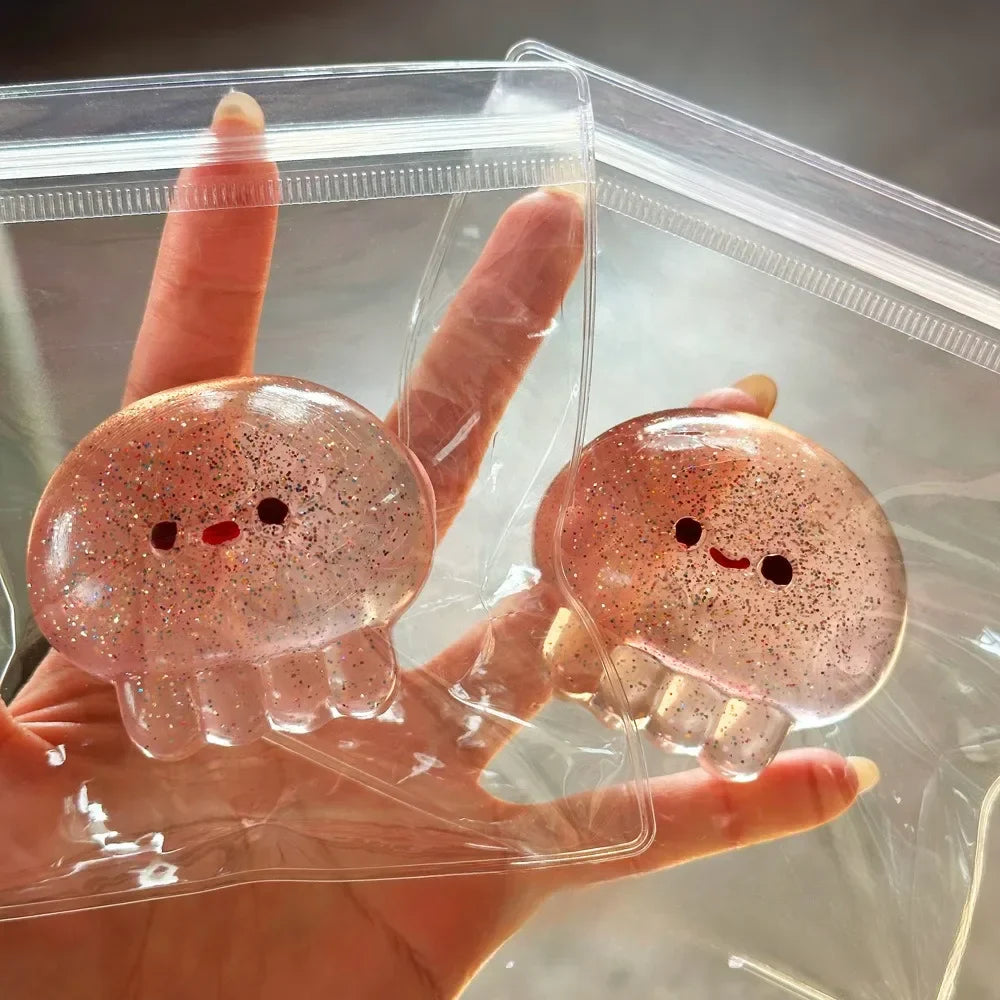 Taba Squishy Jellyfish | Kawaii Stress Relieving Sensory Fidget Toy for Anxiety and Relaxation Desk Accessory