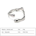 Simple Stainless Steel Adjustable Women's Ring Statement Jewelry for Women Designer Opening Finger Ring Wholesale Dropshipping