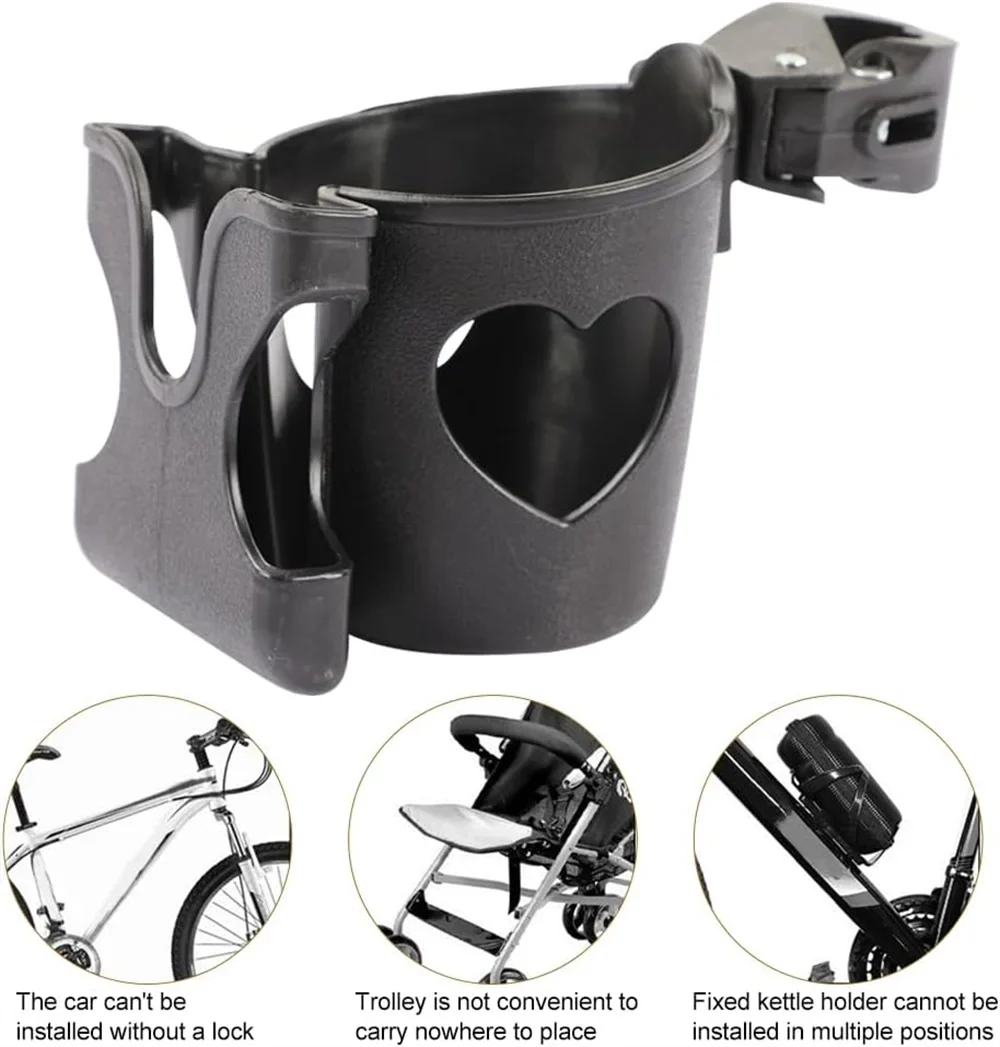 Stroller Cup & Phone Holder 2-in-1 Pram Pushchair Bottle Accessory