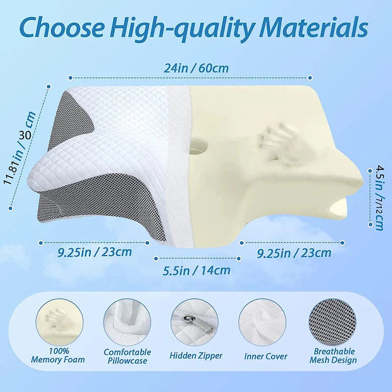Memory Foam Cervical Pillow – Ergonomic Neck Support for Pain-Free Sleep