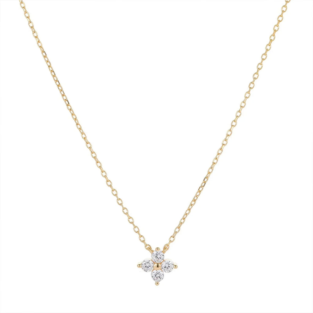 S925 Silver Lucky Four-leaf Clover Small Necklace for Women Clavicle Chain Luxury Minimalist Design Sensation