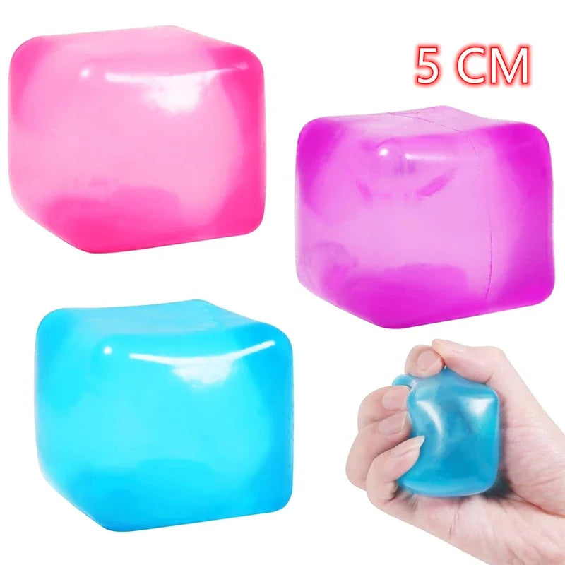 High Density Gel Ice Cube Squeeze Toy | Decompression Stress Relief Fidget