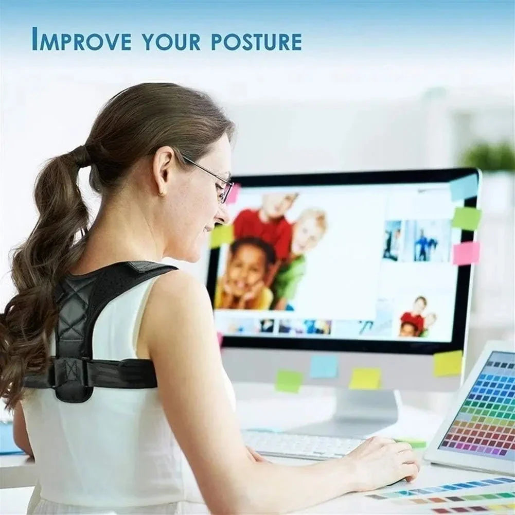 Adjustable Back & Shoulder Posture Corrector – Clavicle Spine Support Belt for Neck, Upper Back & Hunchback Correction
