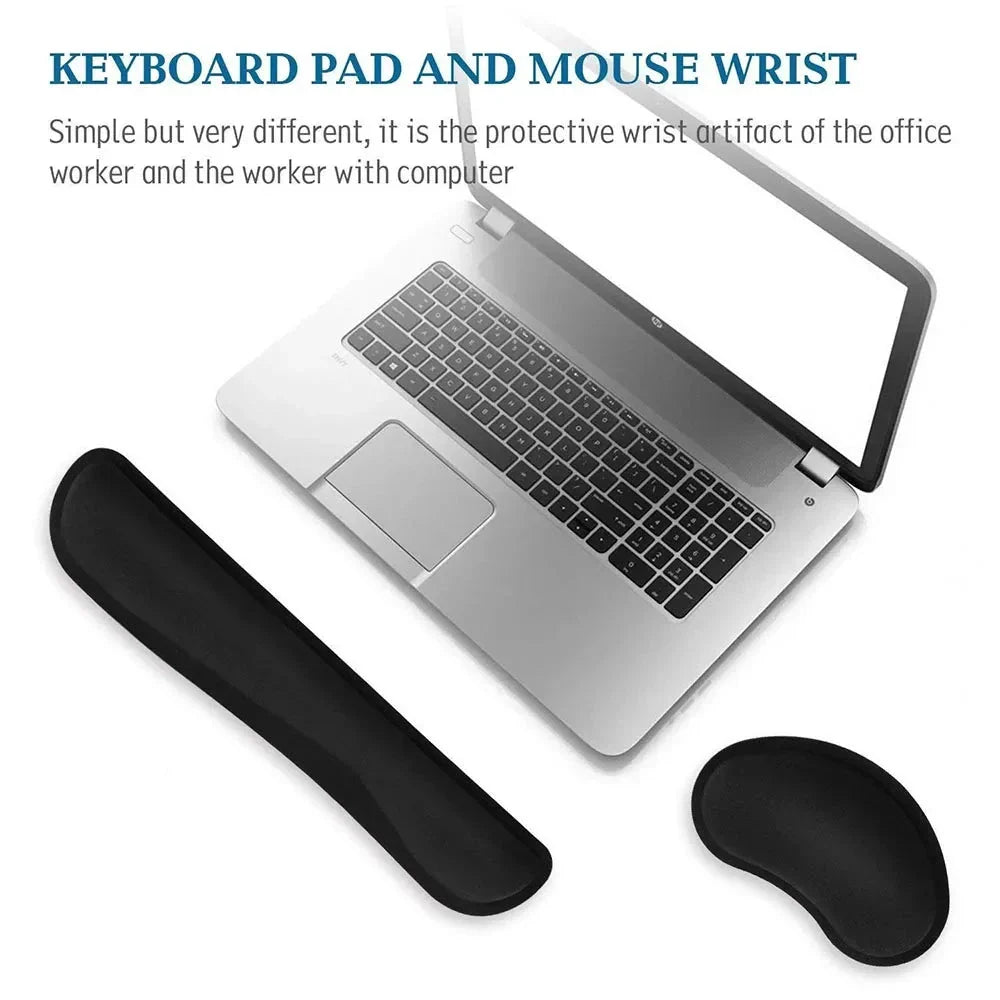 Memory Foam Wrist Rest Kit - Ergonomic Support for Keyboard & Mouse
