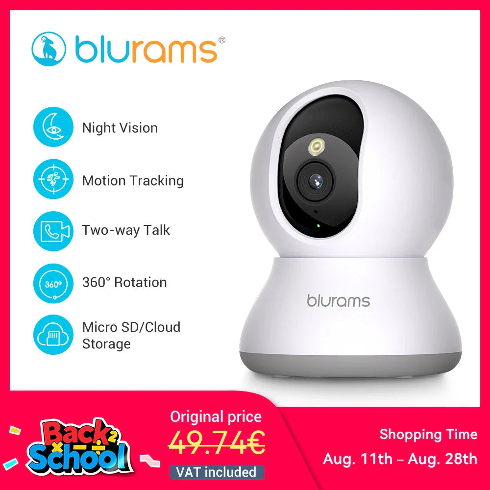 Blurams 2K 360° WiFi Indoor Security Camera with PTZ