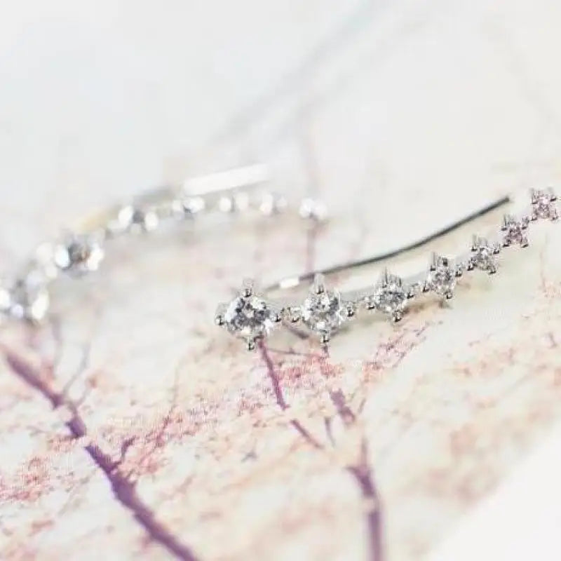 Korean Fashion Seven Star Zircon Earrings | Luxury Crystal Stars Stud Earrings