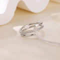 Stainless Steel Tiny Zircon Rings For Women Exquisite Gold Color Sun Double-Layer Ring Punk Hip-Hop Accessory Bague Jewelry Gift
