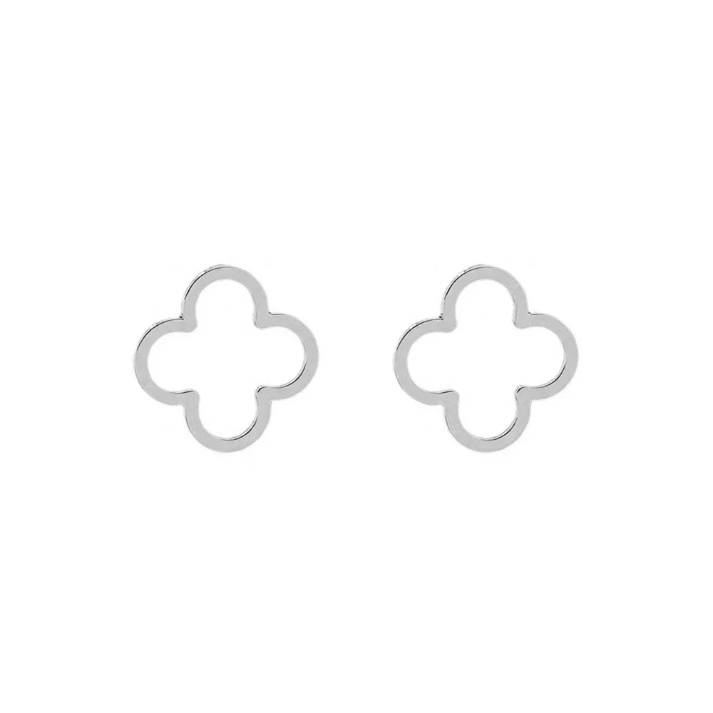 DOTIFI Stainless Steel Creative Hollow Four Plum Blossom Simple Style Four-Leaf Clover Handmade DIY Earrings Jewelry Accessories