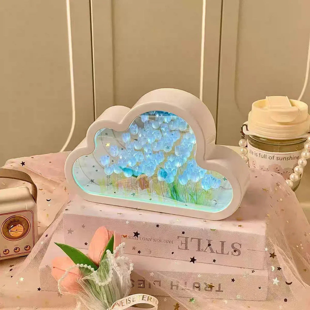 Tulip Cloud Handmade Night Light – Romantic Desktop Atmosphere Lamp