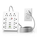 Power Strip with Surge Protector – 9 AC Outlets & 3 USB Ports, 5ft Extension Cord, Quick Charge, UL Certified Power Outlet for Home & Office (White)