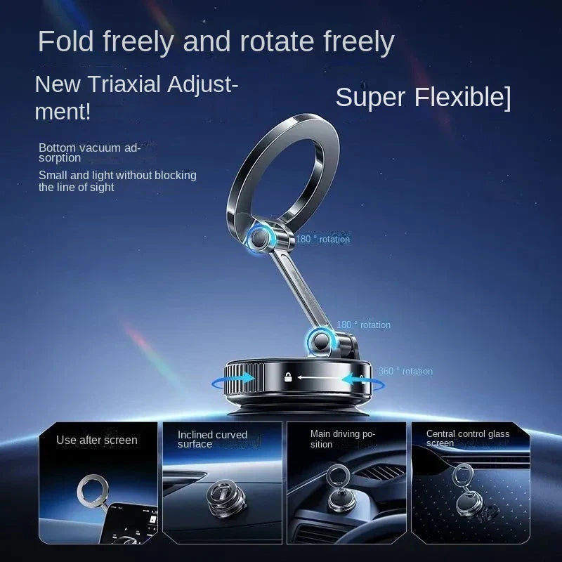 Magnetic Car Phone Holder 360degree Rotation Vacuum AdsorptionStrong Suction Holder for Mobile PhoneCar Bracket