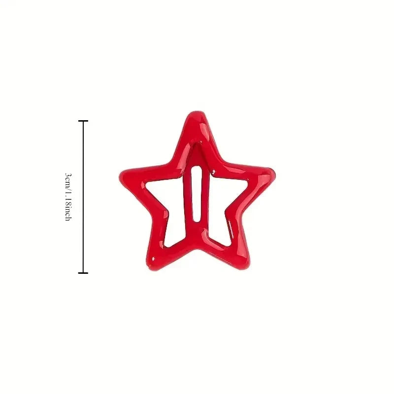 5/30/50/70Pcs/set Mixed load Y2K BB Solid Star Hairclips Colorful Sweet Star Barrettes ersatile Metal Snap Clip Accessories