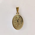 Hypoallergenic 316L Stainless Steel Gold Plated Pendant Necklace - Saint Michael & Saint Christopher, Ideal Gift for Men
