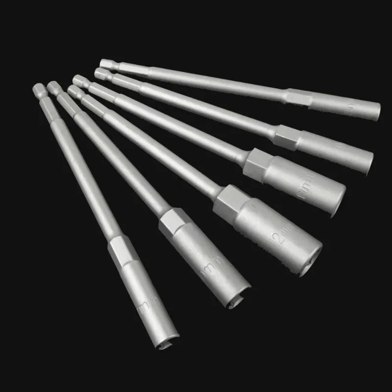 Electric Drill Socket Adapter Set 150mm | 8-14mm Hex Shank Nut Driver Bit for Impact Drills