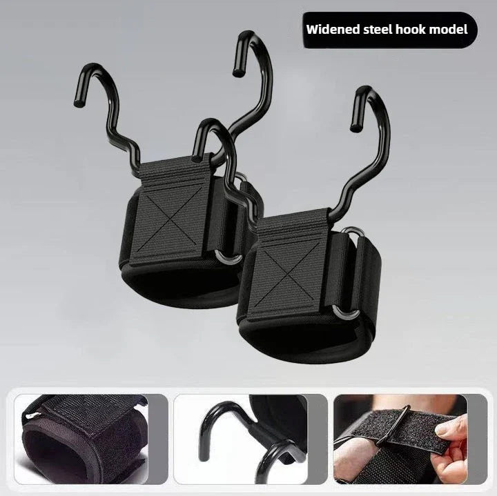 Weight Lifting Hook Grips with Wrist Wraps | Gym Fitness Hand Bar Straps