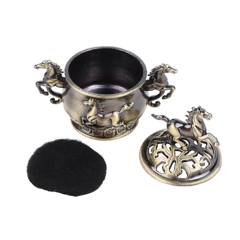 Alloy Lucky Incense Burner Bowl Incense Holder With Handle | Ancient Style Yoga Meditation Home Office Decor
