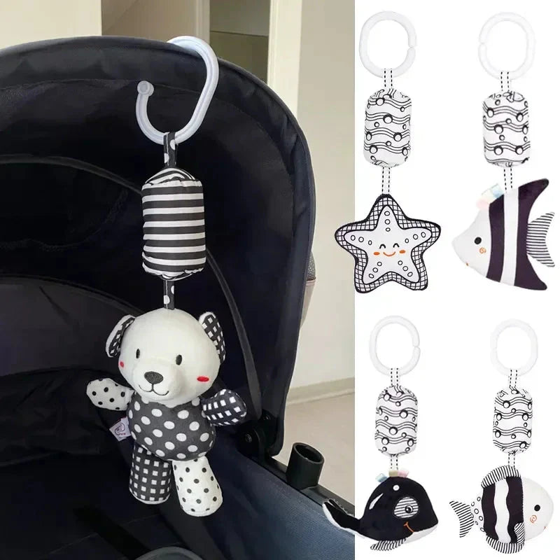 Stroller Hanging Bell Plush Doll Baby Rattles Newborn Visual Toy