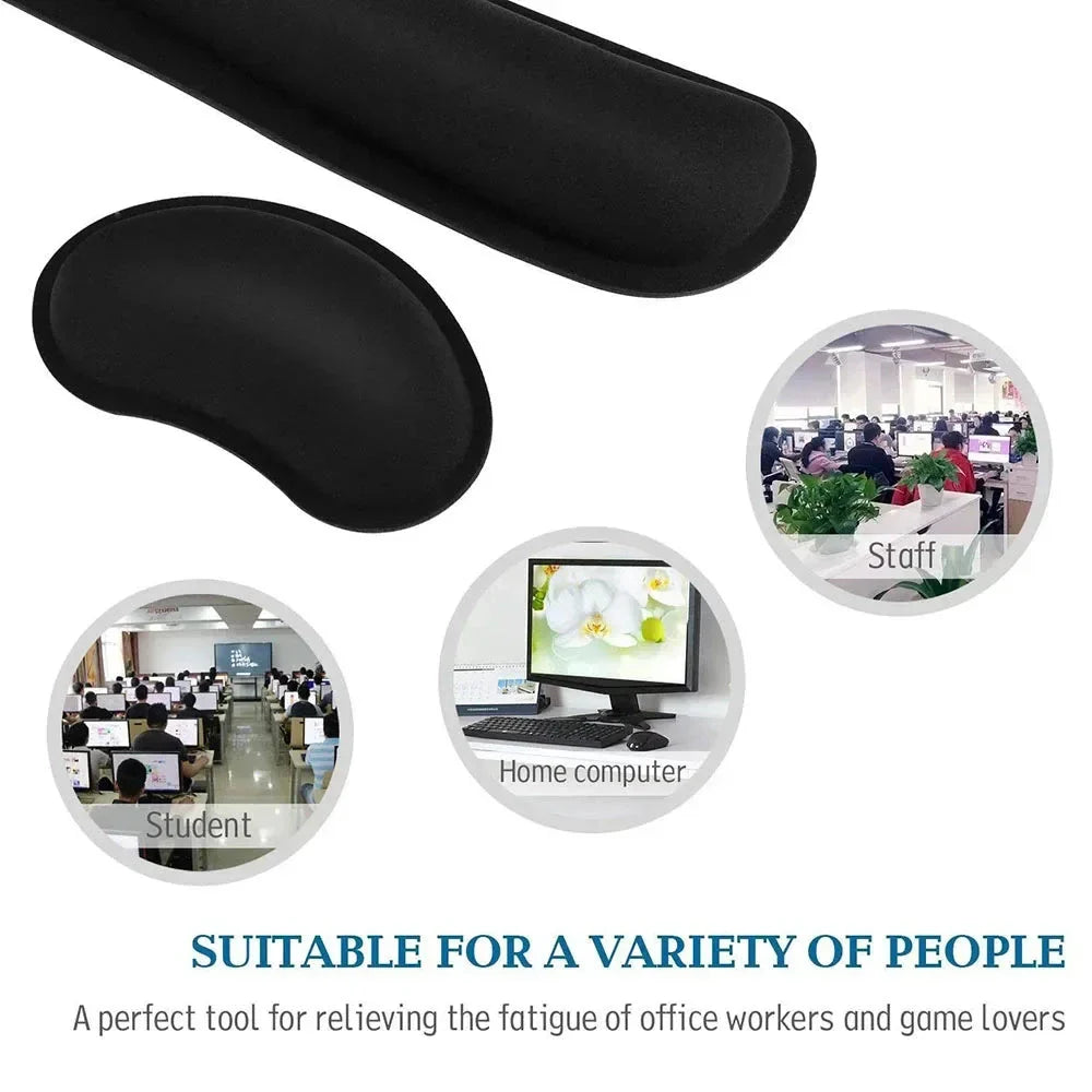 Memory Foam Wrist Rest Kit - Ergonomic Support for Keyboard & Mouse