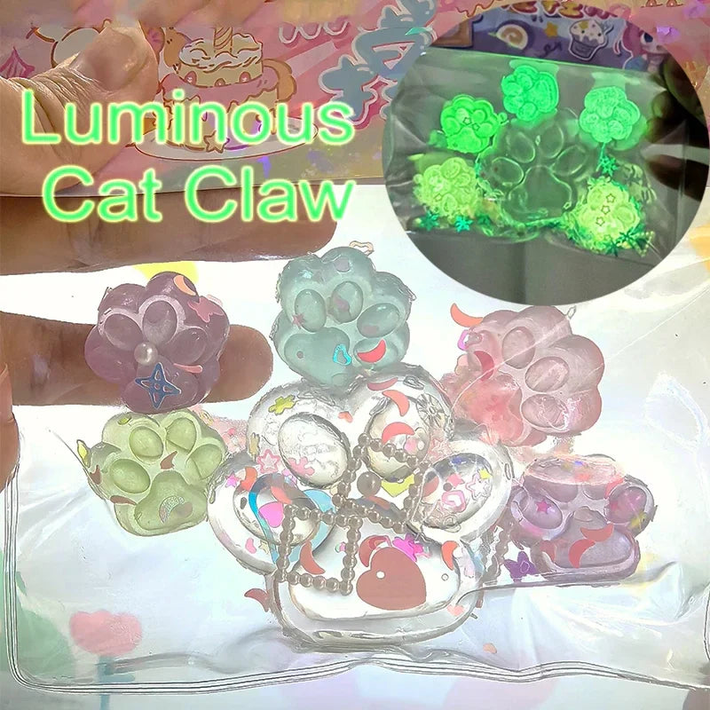 Luminous Cat Paw Squishy Toy | Stress Relief Glow-in-the-Dark Decompression Fidget Toy