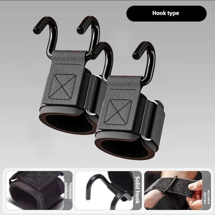 Weight Lifting Hook Grips with Wrist Wraps | Gym Fitness Hand Bar Straps