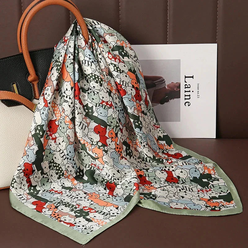 Luxury Satin Silk Square Scarf – Shawl, Hijab & Fashion Wrap 2023