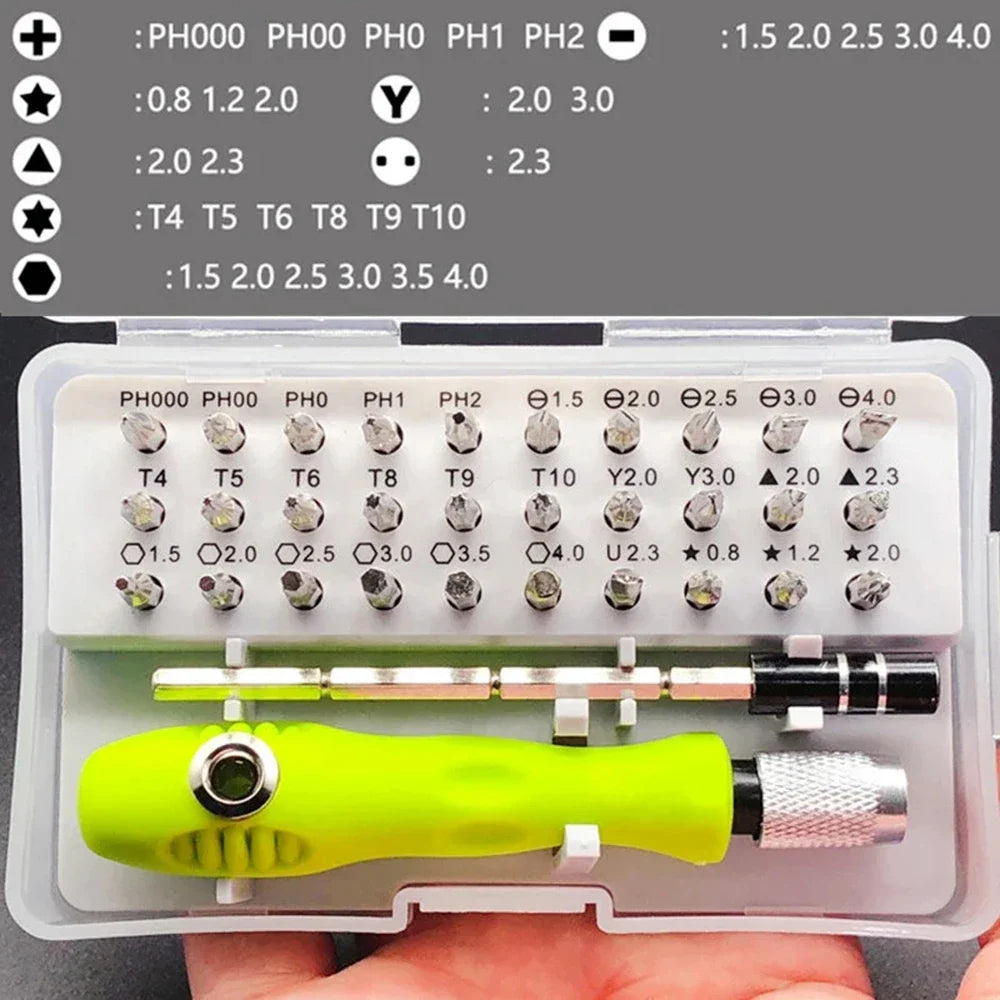 32 In 1 Multifunction Screwdriver Kit | Magnetic Precision Repair Tool Set