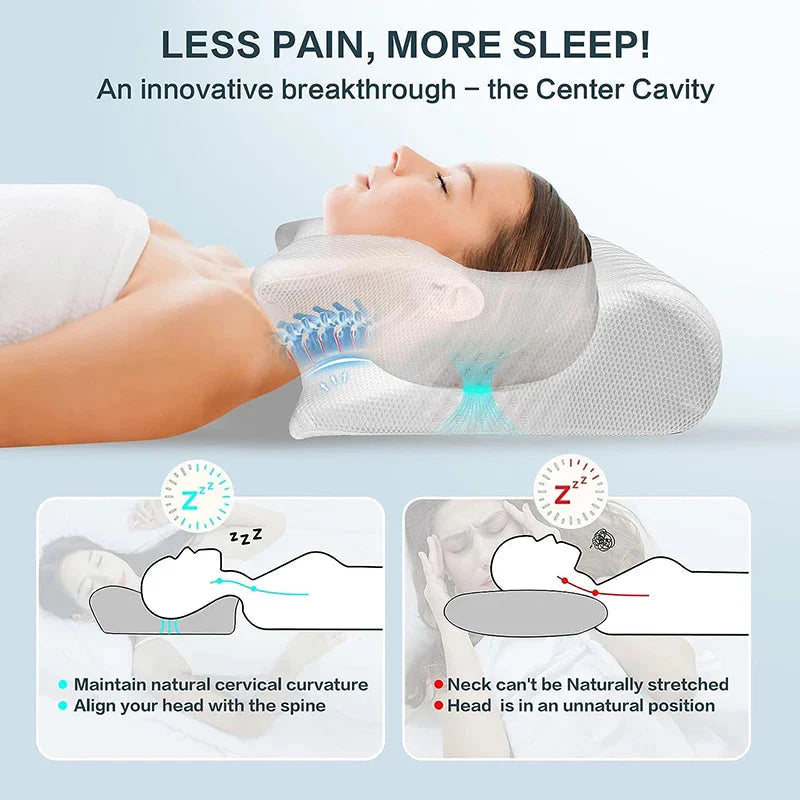 Memory Foam Cervical Pillow – Ergonomic Neck Support for Pain-Free Sleep