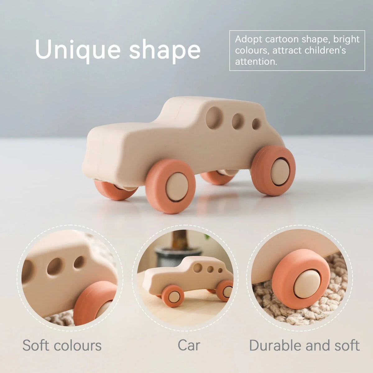 Montessori Silicone Baby Car Teether Educational Toy