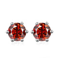NeeTim 0.5ct 1ct 2ct Moissanite Stud Earrings for Women 925 Sterling Silver Green Pink Black Blue Grey Sparkling Studs Earring