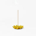 Gold Lotus Incense Burner | Metal Incense Holder with Detachable Ash Catcher