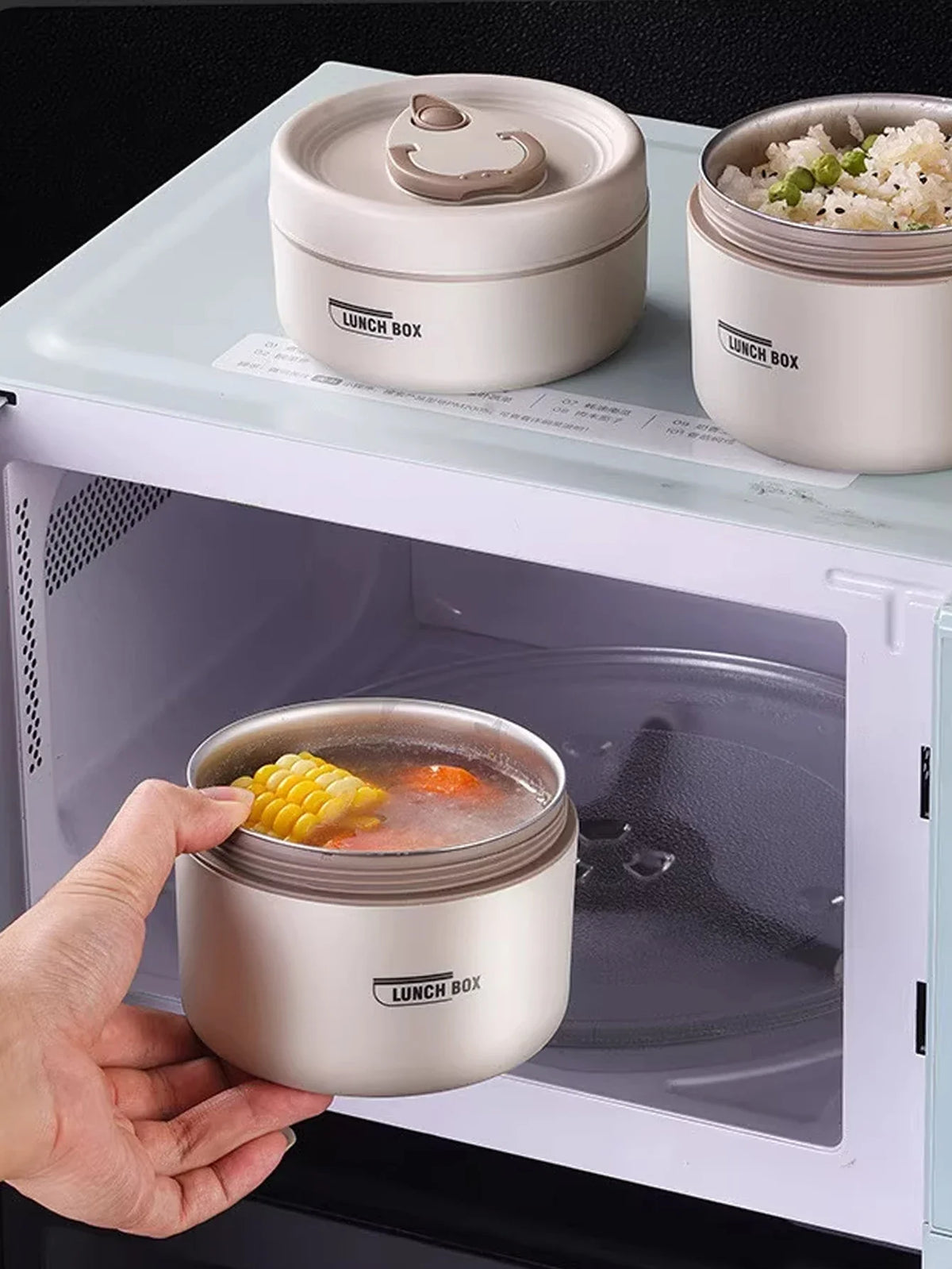 Portable Insulated Food Lunch Container | Thermal Lunch Box with Stackable Bowls